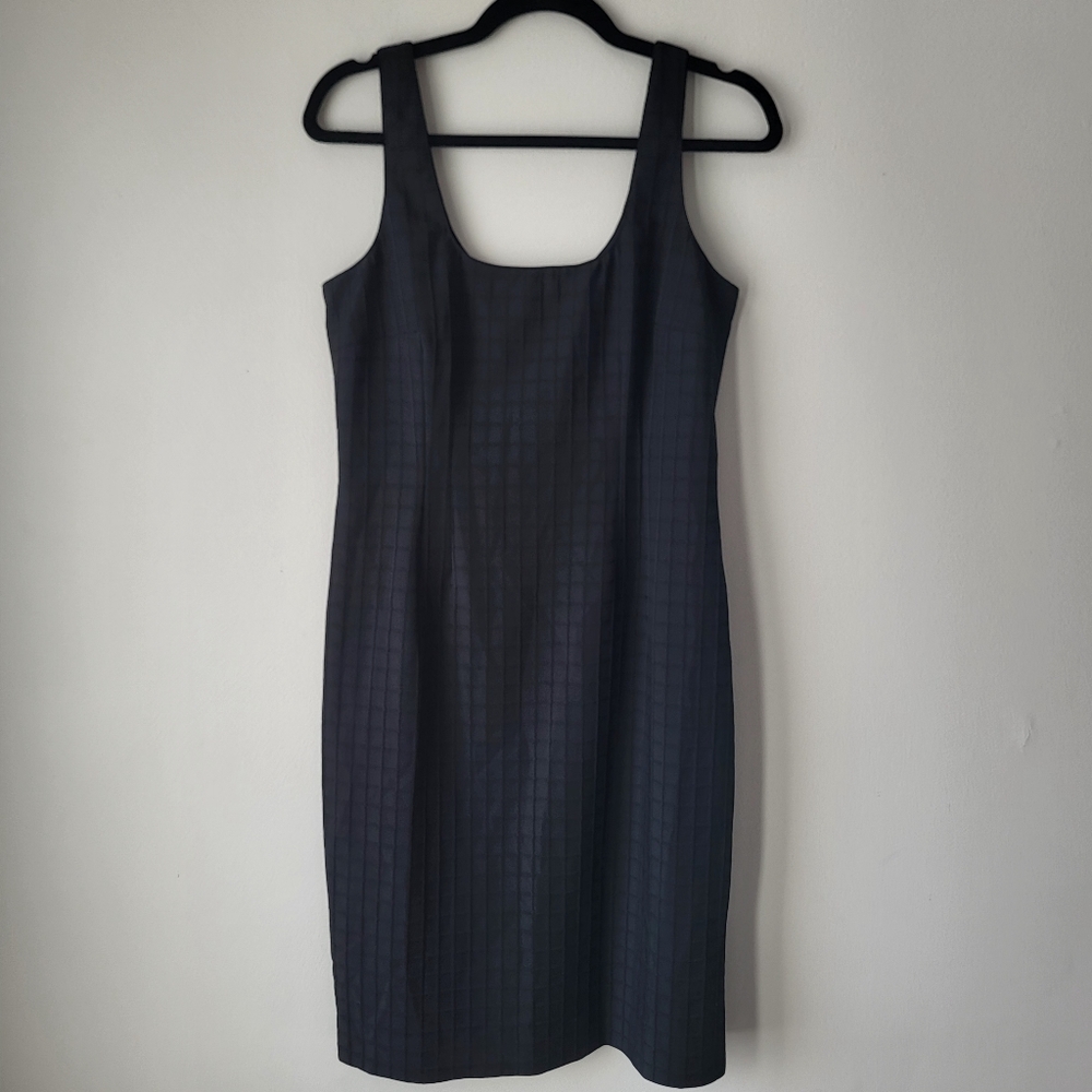 Emporio Armani Checked Imprinted Classic Elegant Summer Little Black Dress